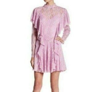 NWT Free People XS Rock Candy Mock Neck Lace Dress